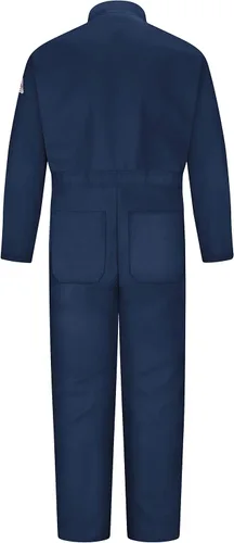 Miniatura 3 de Bulwark FR Overol clásico de algodón de sarga resistente al fuego de 9 onzas para hombre con mangas con dobladillo