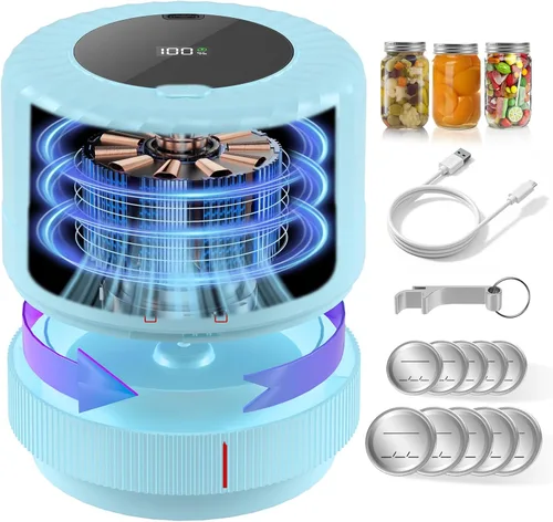 Miniatura 10 de VP06+ - Sellador al vacío para tarros de masón, sellador al vacío eléctrico para tarros con tapas Mason de boca ancha y regular, sellador de vacío