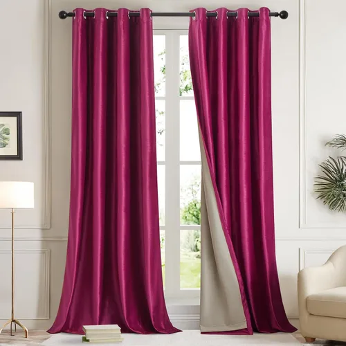 Miniatura 11 de GIGIZAZA Cortinas de terciopelo 100% opacas de 72 pulgadas, 2 paneles, cortinas negras para ventana, con aislamiento térmico, cortina de lujo