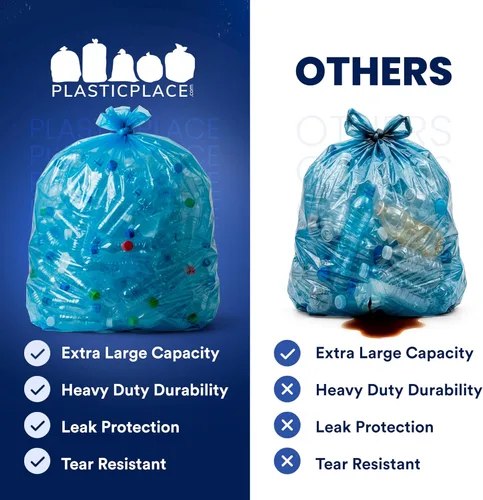 Miniatura 6 de Bolsas de reciclaje azules 38x55 55 galones 100/caja 1.2 mil H-RBL55