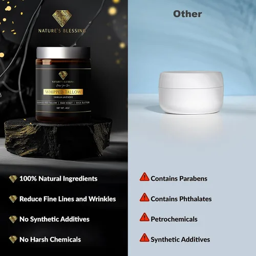 Miniatura 7 de Nature's Blessing Crema Anti-Envejecimiento de Sebo de Res para Líneas Finas y Arrugas Potenciador de Colágeno Infundido con Miel Orgánica