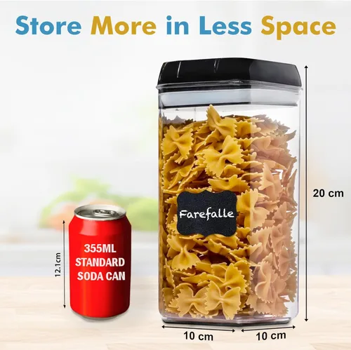Miniatura 9 de Shazo Contenedores herméticos para almacenamiento de alimentos con tapas - 6 unidades de contenedores de cereal de plástico transparente sin BPA