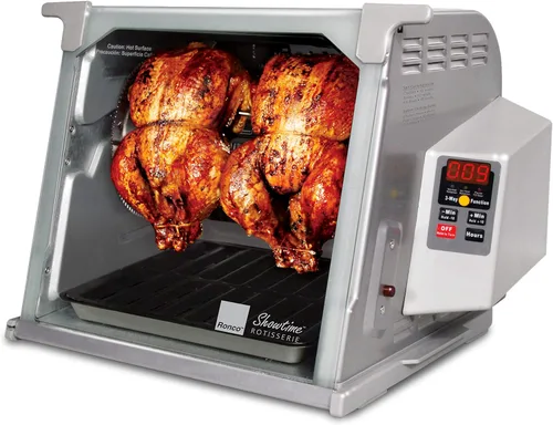 Ronco ST5000PLAT Asador Rotatorio Digital Showtime, Edición Platino, Cocina los Alimentos Perfectamente Cada Vez, 3 Modos de Cocción: Asar, Sellar,