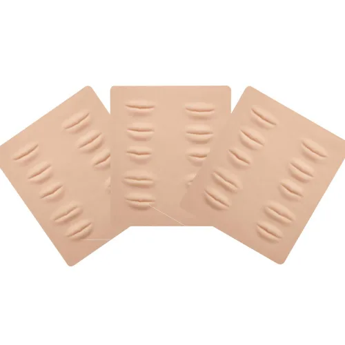 Miniatura 6 de DBQ 3 piezas de práctica de microblading 3D para cejas, maquillaje permanente, piel de silicona para practicar microcuchillas y agujas, hojas