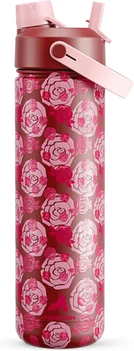 Miniatura 50 de POWCAN - Botella de agua térmica 2 en 1, sorbete y tapa con boquilla, antifugas, acero inoxidable sin BPA, apta portavasos automóvil, bebida fría 24