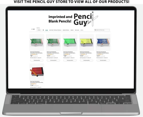 Miniatura 6 de Lápices redondos personalizados con impresión promocional de Pencil Guy, 144 por caja. ¡19 colores para elegir! Amarillo