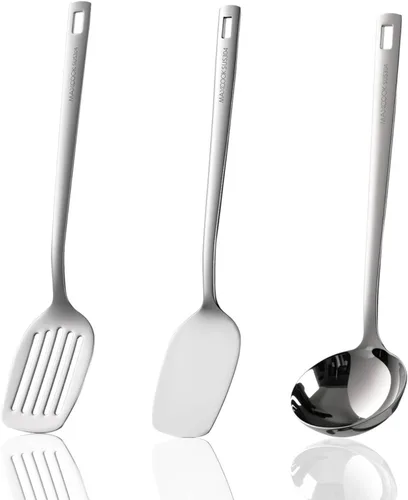Miniatura 13 de Juego de utensilios de cocina de 5 piezas, juego de utensilios de cocina de acero inoxidable 18/8 con soporte giratorio (apto para lavavajillas)