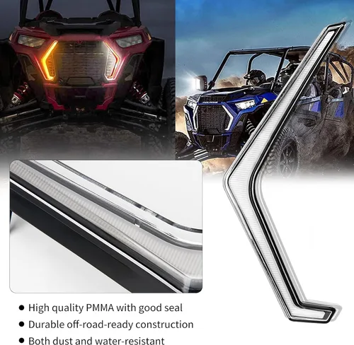 Miniatura 5 de RZR - Luz LED intermitente ámbar, color DRL de persecución de sueños, montaje de luz de colmillo frontal, compatible con POLARIS RZR XP 1000/XP