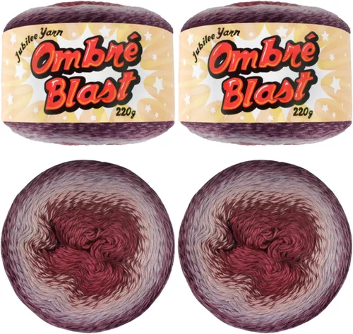 Miniatura 54 de JubileeYarn Hilo Ombré Blast - 220g/pastel Algodón Peso Bebé - Cripta de Hielo - 1 Pastel 119 Cripta de hielo
