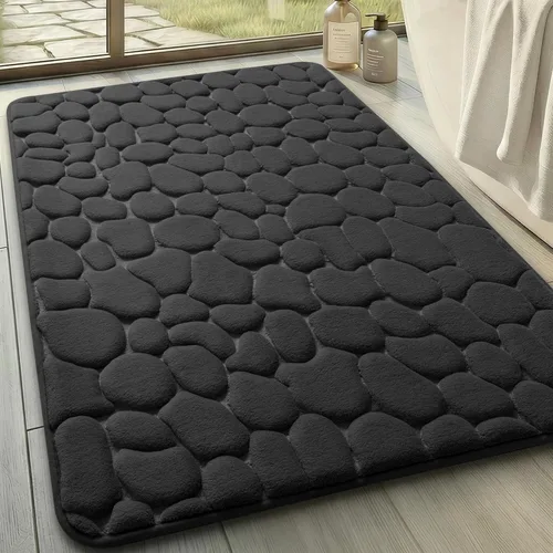 Miniatura 30 de YIHOUSE - Alfombra de espuma viscoelástica para pasillo, alfombras de baño con patrón de adoquín, superabsorbentes, alfombras de baño lavables a