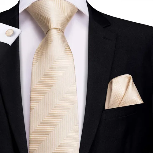 Miniatura 6 de Dubulle Conjunto de corbata para hombre diseño de cachemira sólido corbata de seda para hombre con gemelos corbata y bolsillo cuadrado