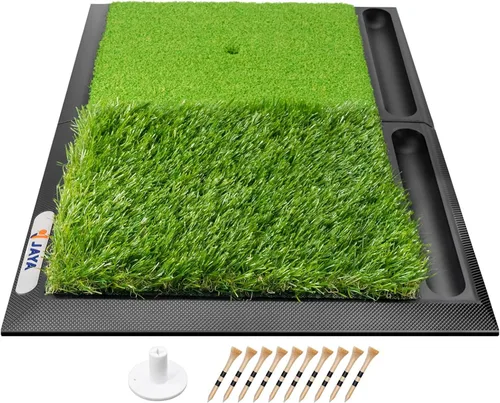 Miniatura 8 de JAYA Golf Hitting Mat with Heavy Rubber Base, Foldable Golf Practice Mat for Indoor & Outdoor Training, Dual Turf Fairway & Rough Grass Mat for