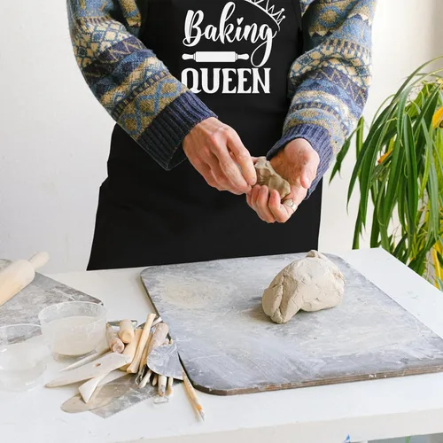 Miniatura 2 de Divertidos delantales resistentes a las gotas de agua para mujer con 2 bolsillos, delantal de cocina ajustable para cocinar, hornear