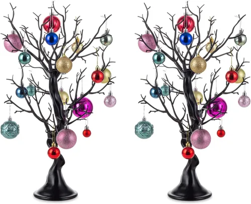 Miniatura 18 de NUPTIO Árbol Artificial Negro de Halloween: 22.8 pulgadas de Alto Exhibidor de Ornamentos Navideños Árboles Falsos Manzanita Ramas Decorativas