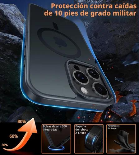 Miniatura 5 de FNTCASE - Funda para iPhone 16 Pro: magnética, mate, translúcida, de grado militar, protectora contra caídas, resistente, fina, duradera y a prueba