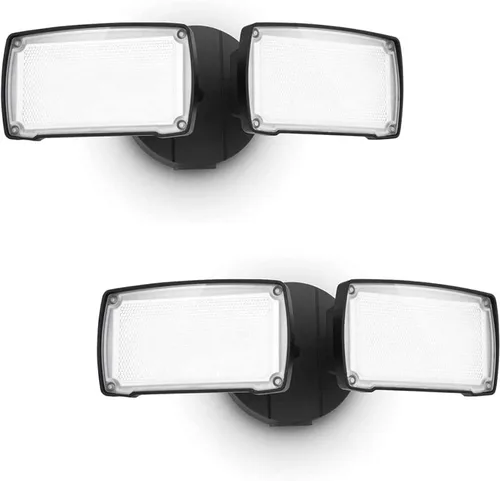 Miniatura 10 de LUTEC Foco LED de 3500 lúmenes 32 W 5000 K, doble cabezal integrado, resistente al agua al atardecer y al amanecer, luz de pared de seguridad Blanco