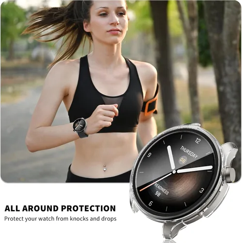 Miniatura 5 de Rc-Z Paquete de 2 fundas protectoras de pantalla para reloj inteligente Amazfit Balance, parachoques duro de policarbonato integrado, película