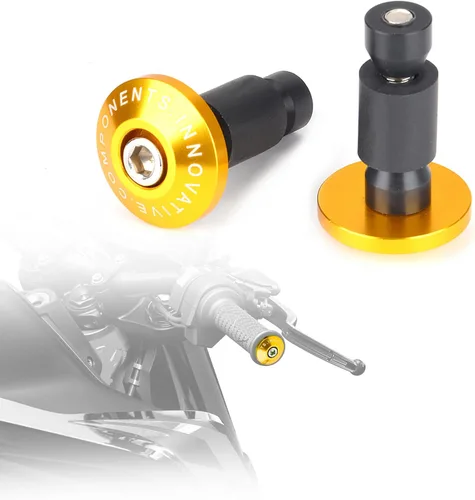 Goldfire Contrapesos de Extremo de Manillar de Motocicleta de 7/8'', Tapas de Puños de Manillar Anti Vibración, Tapón Deslizante Compatible con