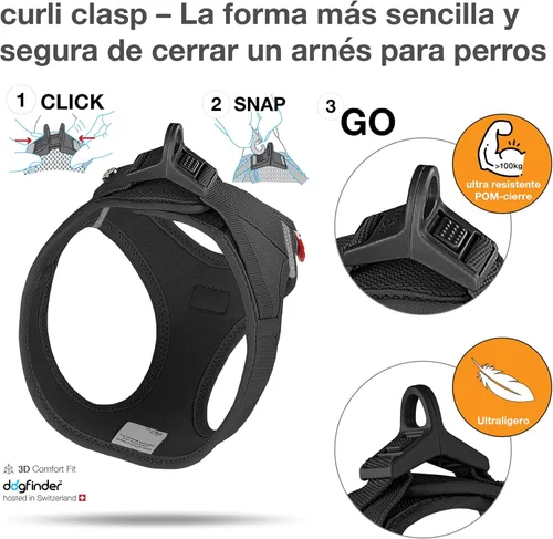Miniatura 3 de Arnés Chaleco Curli Clasp Air-Mesh Negro 3XS