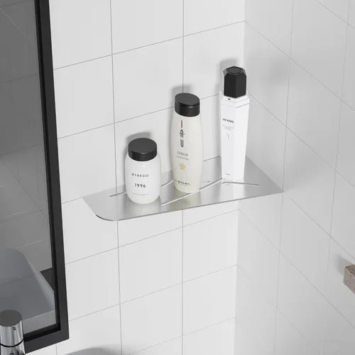 Miniatura 7 de Qeke Estante esquinero de ducha de acero inoxidable 304, estante esquinero de 12 pulgadas, soporte para champú de baño, estante de esquina flotante