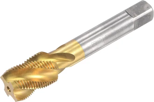 Miniatura 15 de uxcell Grifo de roscado de flauta en espiral M12 x 1.25, métrico HSS (acero de alta velocidad) chapado en titanio, roscado de rosca de máquina, 4
