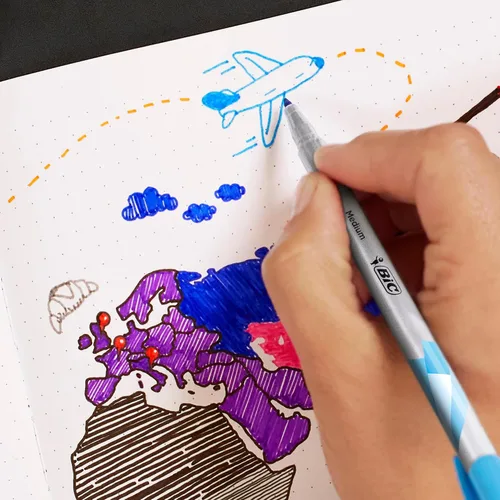 Miniatura 4 de BIC Rotuladores Intensity Fineliner de punta media (0.028 in), colores surtidos, aplicación suave, 10