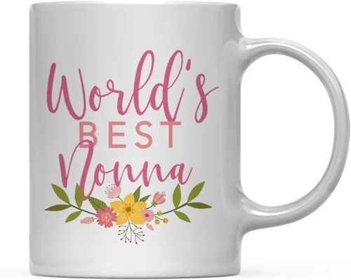 Miniatura 94 de Andaz Press Taza de café de 11 oz, regalo de broma de la mejor abbuela del mundo, diseño floral, paquete de 1