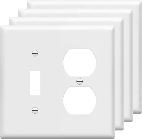 Miniatura 23 de Enerlites placas para combinación de apagador de pared, tamaño estándar, de policarbonato irrompible, color blanco, Blanco, 1