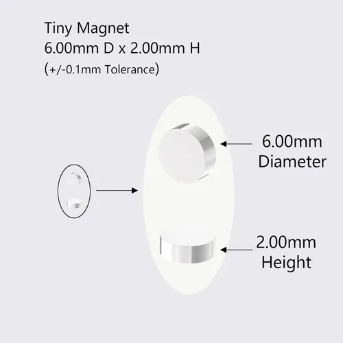Miniatura 2 de N52-6x2mm Imanes de tierras raras-Paquete de 200, imanes pequeños y fuertes de neodimio redondos, mini imanes de neodimio para nevera en disco