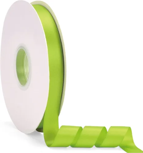 Miniatura 85 de Cinta de satén de doble cara verde manzana de 1-1/2 pulgadas x 50 yardas, cinta de color sólido de alta densidad, ideal para manualidades, envoltura