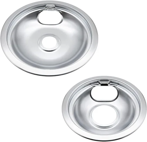 Miniatura 3 de WB32X106 y WB32X107 - Juego de bandejas de goteo cromadas compatibles con horno GE, incluye 1 sartén de 8 pulgadas y 3 bandejas de 6 pulgadas