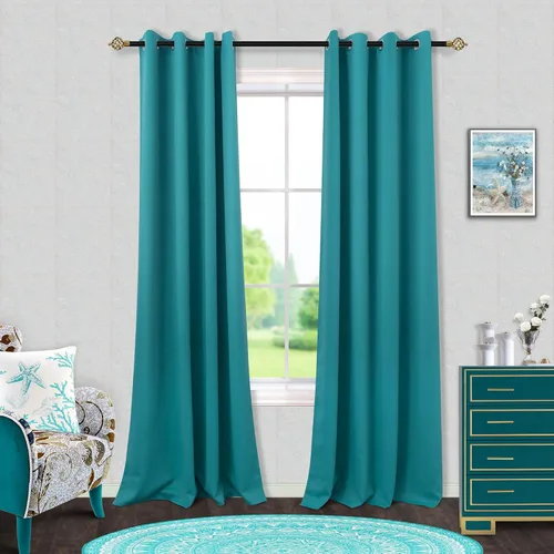 Miniatura 118 de Mrs.Naturall Cortinas Azul Real para Dormitorio, Cortinas Opacas Cortas Medianas Azul Cobalto para Cocina Decoración de Habitación de Adolescentes