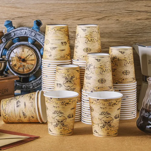 Miniatura 3 de Funtery 100 vasos de papel para beber, 9 onzas, suministros de fiesta, desechables, para decoración temática occidental, fiesta de cumpleaños