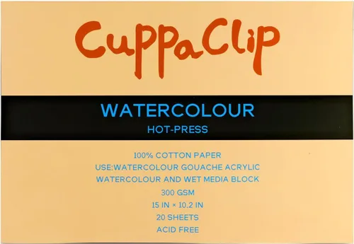 Miniatura 20 de CuppaClip Bloque de Papel de Acuarela de Algodón Puro Libreta de Papel de Arte 300GSM(140LB) Libre de Ácido 20 Hojas Suministros de Arte de Acuarela
