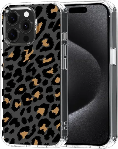 MOSNOVO - Funda para iPhone 15 Pro Max, protección Buffertech de grado militar contra caídas (6.6 pies), antidesprendimiento, poliuretano