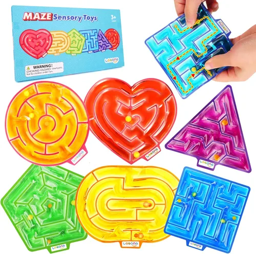 Miniatura 10 de Juguetes Esponjosos Sensoriales para Inquietos para Niños: Pack de 4 Juguetes Sensoriales Laberinto para Autismo - Juguetes para Inquietos con Goma