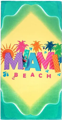 Miniatura 6 de Beachland Toalla de playa Miami Florida 30 x 60 pulgadas, 100% algodón (Patrulla de Playa)