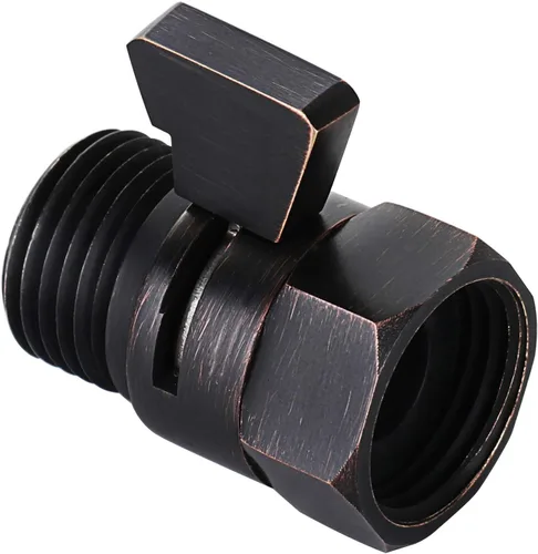 Miniatura 10 de Tenfe Válvula de control de flujo de agua, válvula de cierre de níquel cepillado para ducha de mano Válvula de apagado de presión de agua ajustable