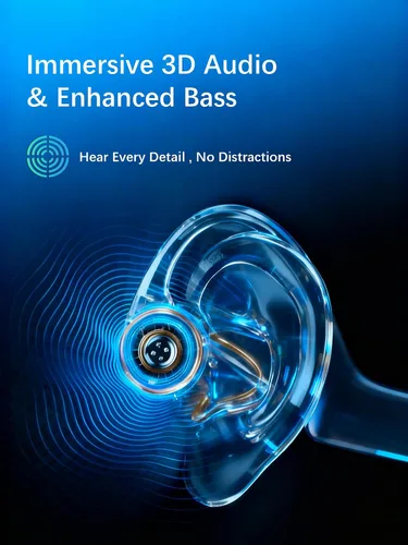 Miniatura 6 de Essonio Auriculares de conducción ósea ultraligeros (0.92 oz), auriculares inalámbricos Bluetooth 5.3 con MP3 de 16 GB, impermeable IP68 para nadar