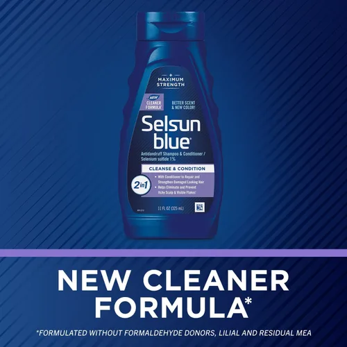 Miniatura 3 de Selsun Blue Champú y acondicionador anticaspa 2 en 1, tratamiento 2 en 1 de máxima resistencia con sulfuro de selenio, 11 onzas líquidas