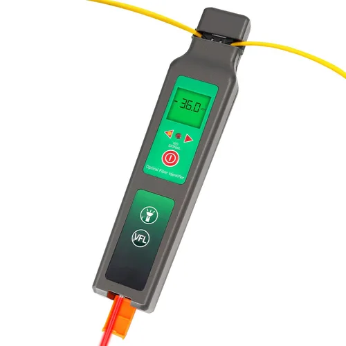 Identificador de fibra óptica VFL LED Luz OFI de fibra viva Cable óptico Identificador Detector Probador 900-1650nm SM y MM OFI Herramientas de