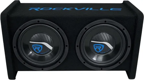 Miniatura 2 de Rockville RV208P - Subwoofers de audio para automóvil RMS duales de 8 pulgadas, 800 W, pico/400 W RMS en carcasa ventilada, diseño en ángulo de 15