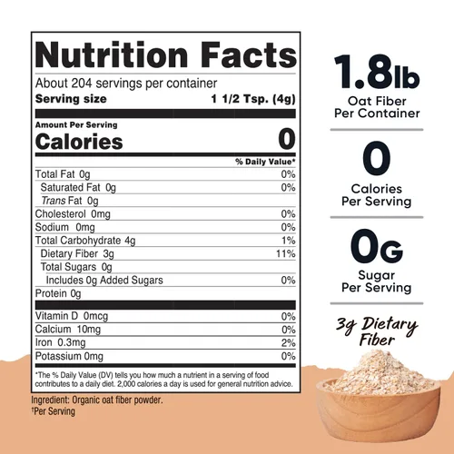 Miniatura 2 de Nutricost Pantry Fibra de Avena Orgánica (1.8 Libras) Avena Molida en Piedra - 3 Gramos de Fibra Dietética, USDA Orgánico