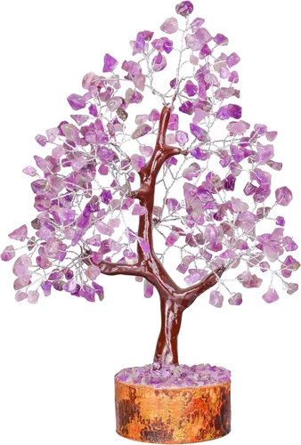 Miniatura 7 de Árbol de amatista – Árbol de cristal – cristal púrpura – Piedra preciosa – Árbol de dinero Feng Shui – Árbol de la vida de cristal – Árbol bonsái
