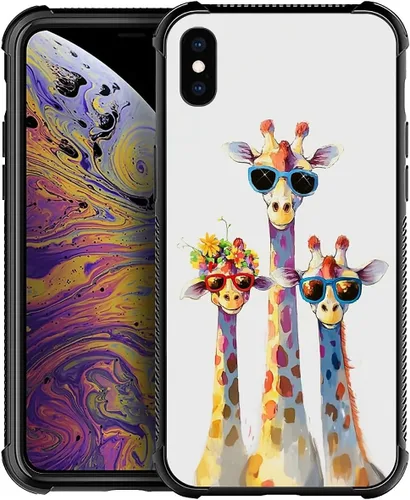 Miniatura 75 de CARLOCA Funda para iPhone XR, diseño de jirafa de cristal, ultra protección, a prueba de golpes, silicona suave TPU antideslizante para iPhone XR