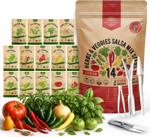 Miniatura 8 de Organo Republic Paquete de Variedad de 14 Semillas Raras de Tomate y Tomatillo para Jardín - Más de 1,020 Semillas de Tomate y Tomatillo Reliquia