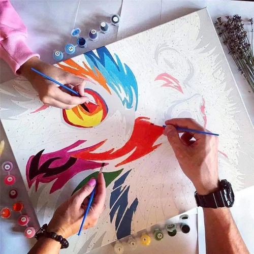Miniatura 6 de Komking Kit de pintura de caballo por números para adultos y niños, kits de pintura por números en manualidades de lienzo, caballo de color 16 x 20
