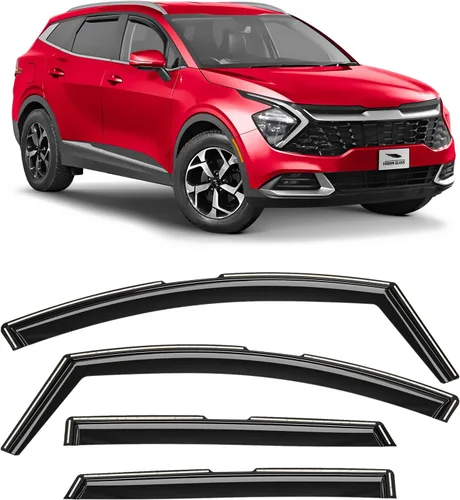 Voron Glass Protectores de lluvia extra duraderos en canal para Kia Sportage 2023-2026, deflectores de ventana, viseras de ventana de ventilación, 4