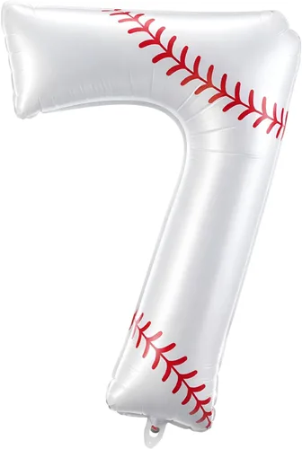 Jenaai Globos de béisbol con el número 7 de 40 pulgadas, decoraciones de fiesta de cumpleaños, globos de aluminio grandes para cumpleaños, baby
