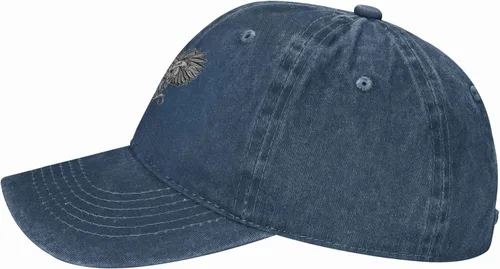 Miniatura 4 de Cowboy Hat Trendy Hats for Man and Women Djustable Four Season Outdoor Baseball Cap of Hell Skull with Angel Navy Blue